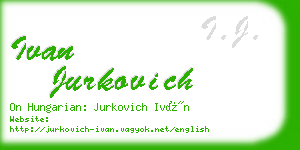 ivan jurkovich business card